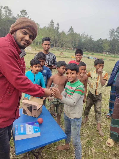 In 2023, I organized a local cricket tournament in my community to encourage children—both boys and girls—to stay active and promote their physical and mental well-being. I personally sponsored the prizes for the winning team. One of the most memorable moments was watching a young player named **Sagor**, who delivered an exceptional performance by scoring over **60 runs** despite his team losing the match. His talent, determination, and sportsmanship made the event truly inspiring.